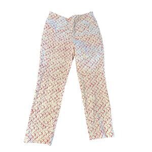 Swing Control Pants Womens 10 Pink/White Ankle Golf Pant + Pockets Stretch Crop